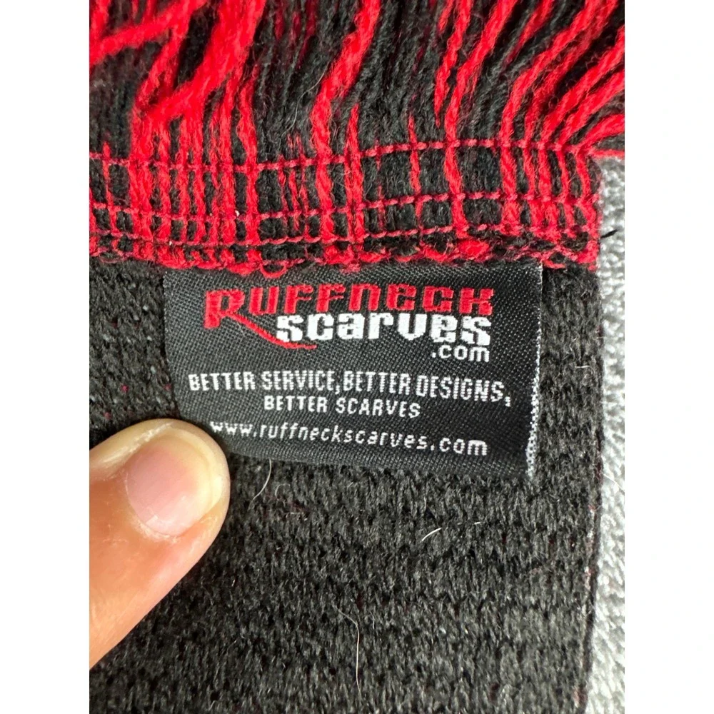 Ruffneck Scarves Red Army MULA Soccer Fan Scarf Black Red White Knit Fringed